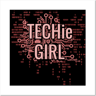 TECHie GIRL cyber matrix circuit Posters and Art